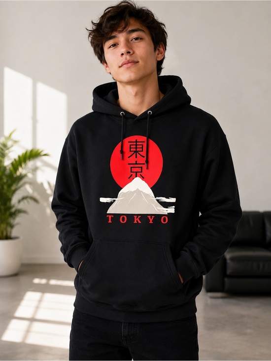 Bowery Supply Co Other - Bowery Supply Co. Tokyo Graphic Hoodie – Size Small – Black Pullover Hoodie